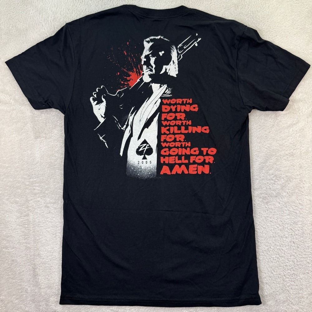 NEW Zero Foxtrot T Shirt Mens Medium Black Skull Sin City Gun Blood Splatter